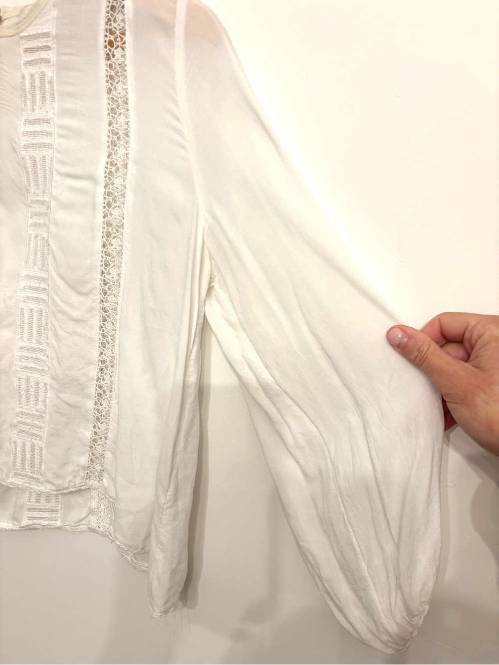 Wilfred Entendre Blouse | Rare Lace Detail French Girl Boho Top, Size S/M - Picture 4 of 10